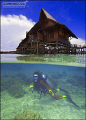   Kapalai Dive Resort Sabah Borneo Nikon D2x 12mm lens manual exposure lighting chalet diver was challenge. challenge  